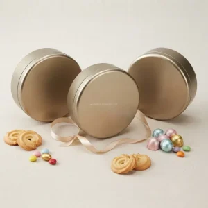 Empty Recyclable Eco Friendly Food Grade Tinplate Box Metal Container for Candy Cake Chocolate Biscuit Cookie Gift Packaging