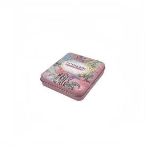 Empty Recyclable Reusable Square Tinplate Tin Box with Custom Printed Design for Cosmetic Lipstick