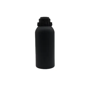 Empty Round Aluminum Bottle 500ml Matte Black Metal Packing for Essential Oil in Stock Aluminum Bottle with Screw Lid