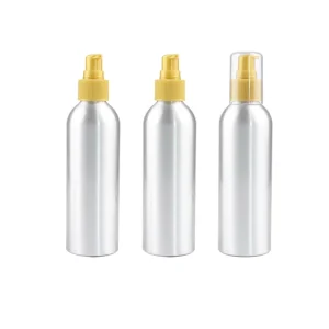 Empty Silver Aluminum Spray Bottle With Gold Fine Mist Spray Pump Recyclable Metal Atomizer for Perfume Toner