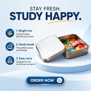 Empty Silver Rectangular Tin Box Food Grade Candy Chocolate Packaging Factory Supply