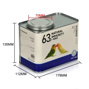Empty Square Metal Tin Can Container 150g 200g 250g Food Grade Valve Dog Food Packaging for Pet Food Milk Bread