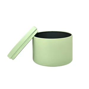 Empty Tinplate Gift Box Round Matte Finish Custom Colors Offset Printing 8oz Tin Containers for Candle Candy & Tea Gifts