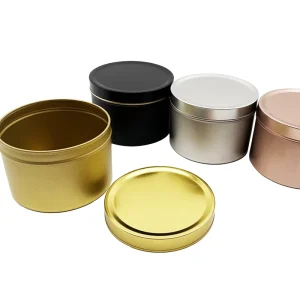 Empty Tinplate Metal Candle Jars with Round Lids and Eco-friendly Boxes for Candle Making
