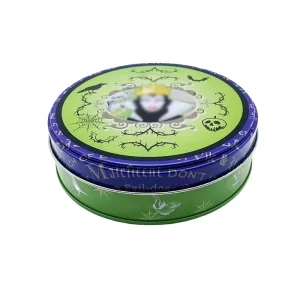 Empty Tinplate Round Gift Box with Custom Pattern and Glossy Silver Finish for Candle Packaging and Craft Use