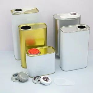 Empty square Printed Tinplate Can 1 Liter Motor Oil Cans Metal Paint Can with Plastic Cap for Automobile Repair and Maintenance