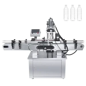 Essential Oil Cosmetic Plastic Bottle Spindle Screw Capper Machine with Automatic Cap Feeder