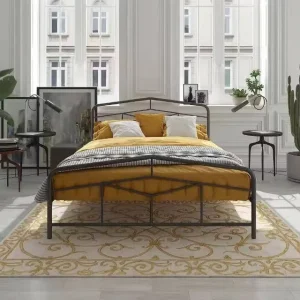 European Style Retro Iron Bed Round Metal Bed Frame for Modern Bedrooms