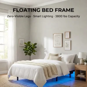 Excellent Quality Modern Iron Bed Single Queen King Size Bedroom Furniture Iron Bunk Bed with LED Strip