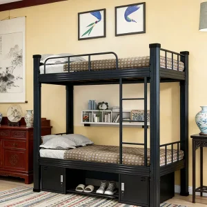 Extra Strong Steel Bunk Bed for Adults Heavy Person Use in Dormitory Worker Camp Maximize Space Metal Bunk Bed