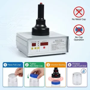 F200 Handheld Induction Sealer Portable Manual Aluminum Foil Bottle Sealing Machine for Plastic and Glass Jars