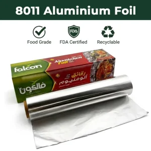 FDA LFGB-Certified 100% Recyclable Aluminum Foil 8011 Plastic-Free Baking Wrap with Slide Cutter for Kitchen