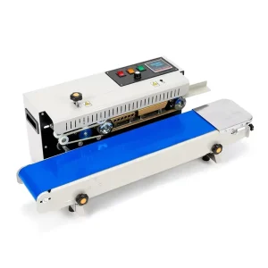 FR-900C Automatic Horizontal Plastic Bag Heat Sealing Machine, Continuous Band Sealer for Food and Tea Packaging
