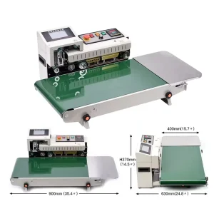 FR1600 Automatic Inkjet Continuous Sealing Machine with Date Printing and Conveyor Belt
