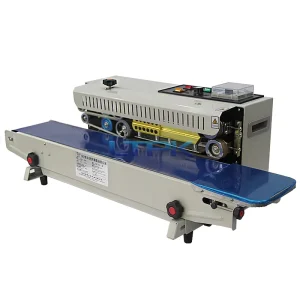 FR900 Semi-Automatic Horizontal Plastic Film Bag Sealer with Dry Ink Lot Code Printer