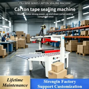 FXJ-5050A Semi-Automatic Top and Bottom Tape Sealing Machine for Paper Cases and Cartons