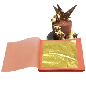 Factory 24K Edible Gold Leaf 4.33*4.33cm Pure Metal Foil Sheets for Art Decoration Custom Logo Print Plated”