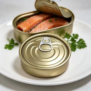 Factory 300# 72.9 mm Aluminum Paste Chrome EOE Easy Open Can Covers Food Grade Canned Salmon