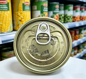 Factory 300# 72.9 mm TFS Double Gold Chrome EOE Easy Open Can Covers Food Grade Canned Corn