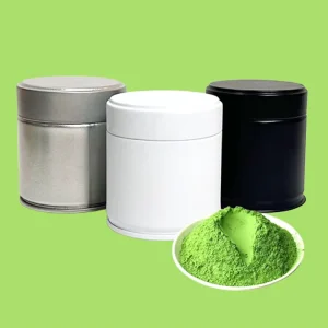 Factory 30g Matcha Tin Can Silver Black White Metal Packaging Coffee Tea Protein Powder With Screw Lid Tin Box