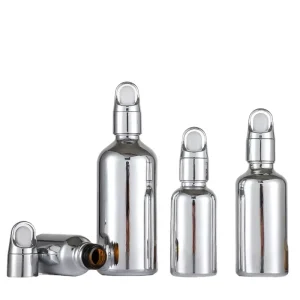 Factory 30ml Silver Metalized Glass Dropper Bottle