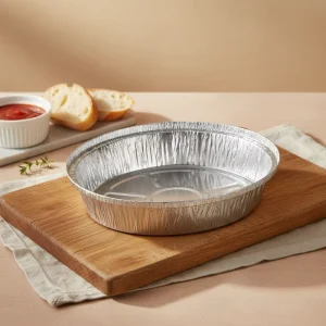 Factory 9 Inch Disposable Round Aluminum Foil Pizza Pan with PP Cover for Takeaway Food Packaging