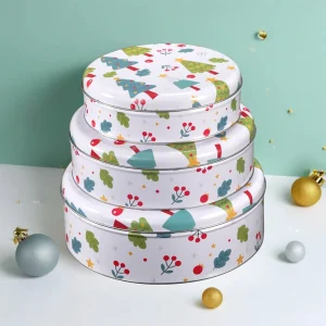 Factory Accepted High End Christmas Tinplate Box Set Customizable OEM Food Storage for Cake Sugar Snack Bread & Canned Food