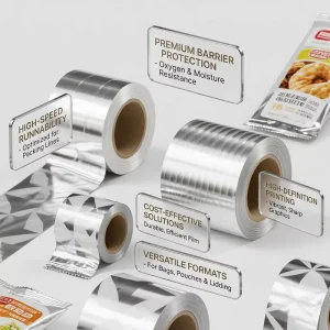 Factory Custom Aluminum-Coated Silver PET Film Roll, Waterproof Glossy Laminated Heat-Seal Plastic