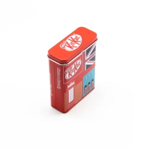 Factory Custom Design Empty Metal Tin Chocolate Boxes with Hinged Lid for Package Mint Metal Cans