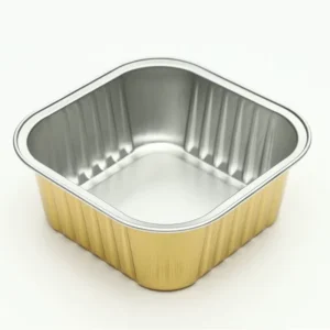 Factory Custom Durable Elegant Golden Aluminum Foil Container Eco Friendly Food Grade Enhances Food Presentation Keeps Food