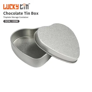 Factory Custom Heart-Shaped Tinplate Chocolate Tin Can for Chocolate Packaging and Storage