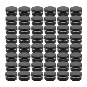 Factory Custom Round Matte Black Silver Aluminum Tin 5G 250g Screw Metal Screw Aluminum Can Cream Candy Candle