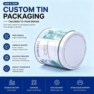 Factory Custom Round Tinplate Container for Food, Snacks, and Cookies