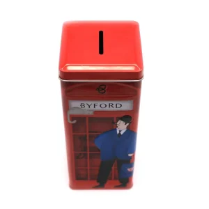 Factory Customized Square Tin Box Tinplate Canister Saving Money Box Coin Bank Metal Box Customized Color Tin Can