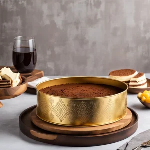 Factory D6.6”*H2” Golden Cake Tin Box Customized Food Grade Metal Canister for Cookie, Chocolate, and Food Storage