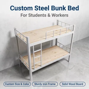 Factory Delivery School Dormitory Apartment Metal Bunk Bed Ladder Type