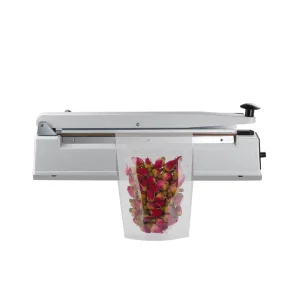 Factory Direct 400mm Desktop Impulse Sealer with Cutter for Aluminum Foil Bags and Rice Sachets