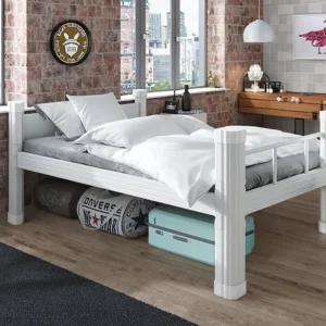 Factory Direct Sale High Guardrail Heavy Duty Rust Resistant Metal Bed for Apartments Dormitories