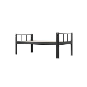 Factory Direct Sale Modern Comfortable Black Steel Staff Dormitory Metal Single Bed