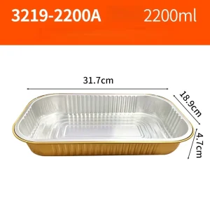 Factory Direct Sales Rectangular Disposable Aluminum Foil Container Foil Pan with Lid Aluminium Foil Food Containers