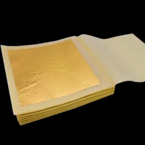 Factory Direct Sell 9.33 * 9.3 cm Chinese 24 k Gold Leaf Foil Sheets Metal Gilding for Craft and Decorative Church