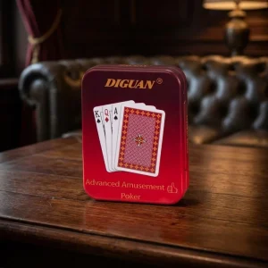 Factory Direct Small Rectangular Red Tinplate Box for Playing Cards