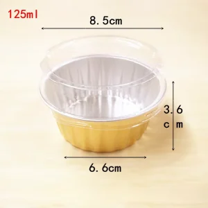 Factory Disposable Mini Rolled Rim Muffin Wrapper Foil Containers Cupcake Liners Aluminum Foil Paper Cake Baking Pot