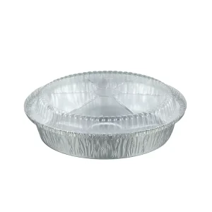 Factory Disposable Silver Aluminum Foil Container with PET Plastic Lid Food Grade 720ml High-Temperature Sterilization