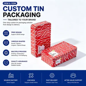 Factory Food Grade Rectangular Tin Box Metal Cans for Cookies Chocolate Candy Food Packaging