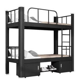 Factory Hot selling Steel Metal Bed Double layer Board Detachable High quality Bed for School Staff Dormitory
