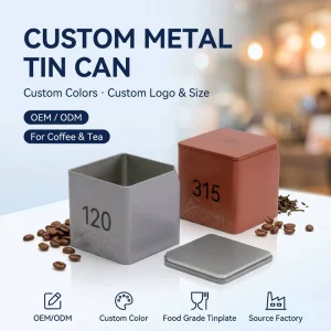 Factory Manufacturer Rectangle Tin Box with Custom Logo for Tea and Coffee Packaging