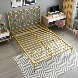 Factory Minimalist Modern Metal Garden Bed Frame Apartment School Bedroom Furniture Disassembly