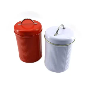 Factory New Design Round Metal Tinplate Box Red White Tin Can for Tea Candies Biscuits Cookies Item Gifts