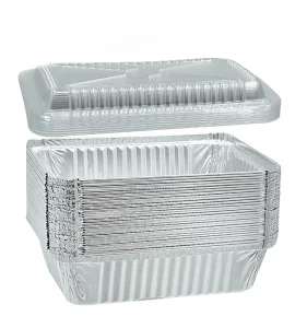 Factory Price Disposable Aluminum Foil Trays for Takeaway Rectangle Container with Paper Plastic Lids